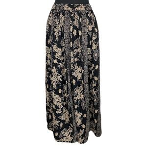 Advantage by Mary Jayne Floral Maxi Skirt Boho Crinkle Floral Waist 28"-38"